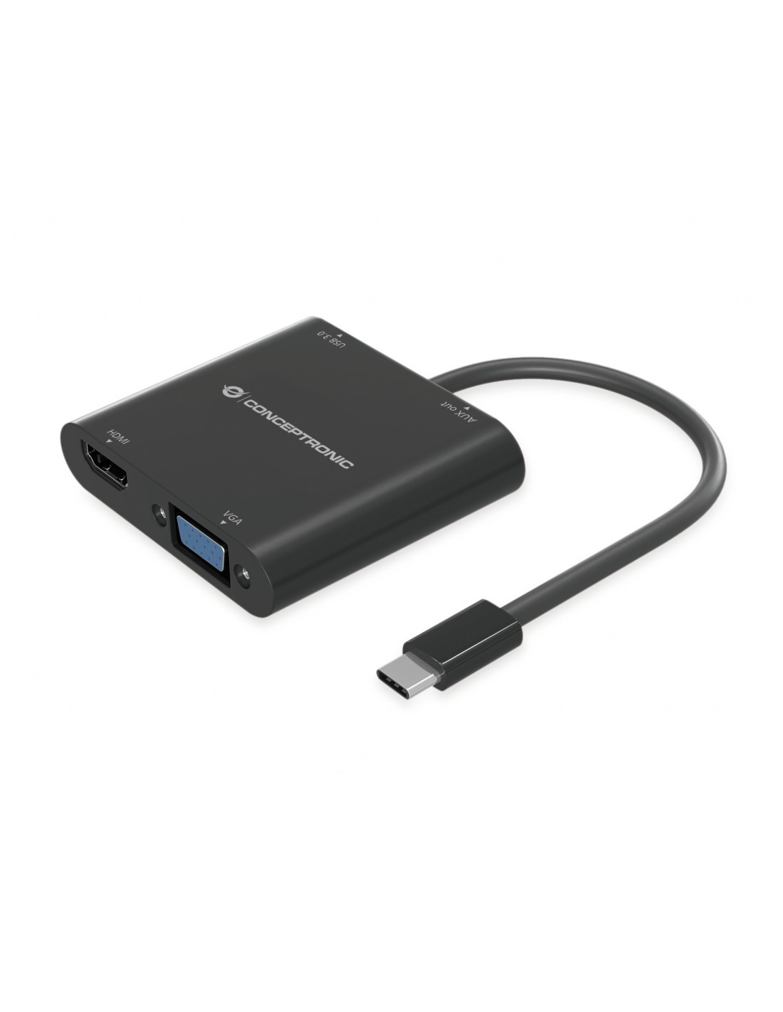 Adattatore da USB-C a VGA-HDMI-USB 3.0-AUX