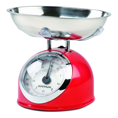 Bilancia Cucina Meccanica c/Ciotola 25gr/5kg "ASKA" Colore ROSSO