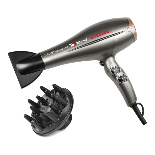 Asciugacapelli Professionale IONI+Diffusore 2 Vel. 3 Temp. 2000 Watt "SPASSO"