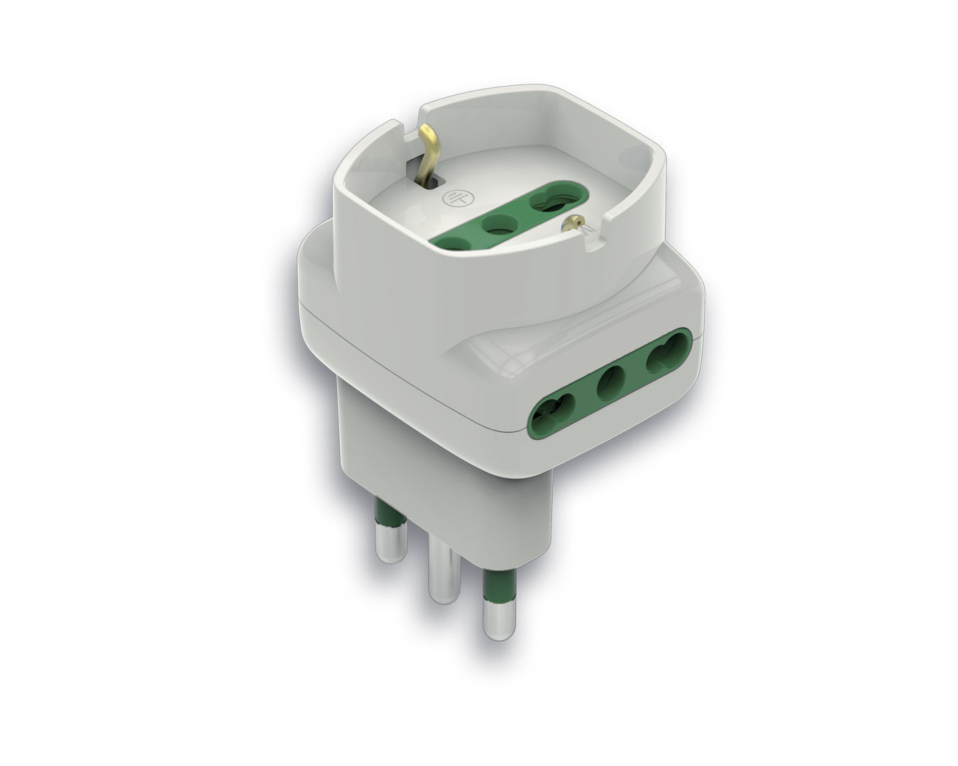 ADATT.TRIPLO C/SCHUKO 16A+T BIANCO  800204