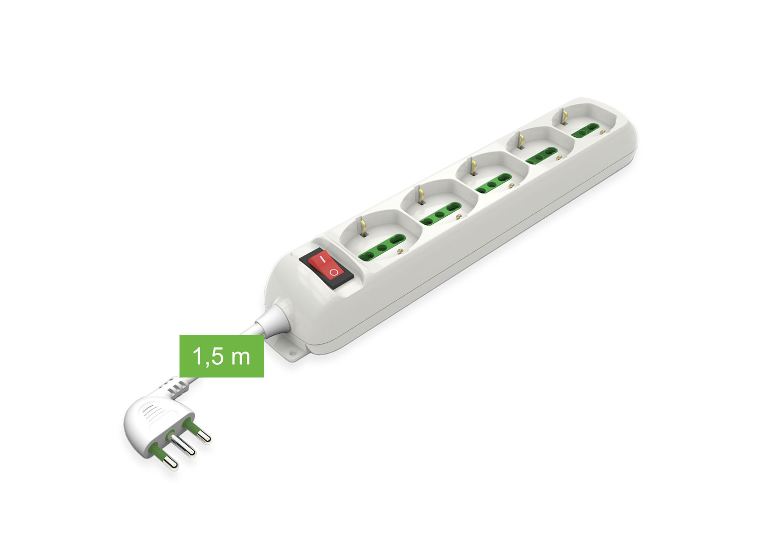 MULTIPR.5 POSTI UNIV.+INT.C/CAVO SP.16A+T