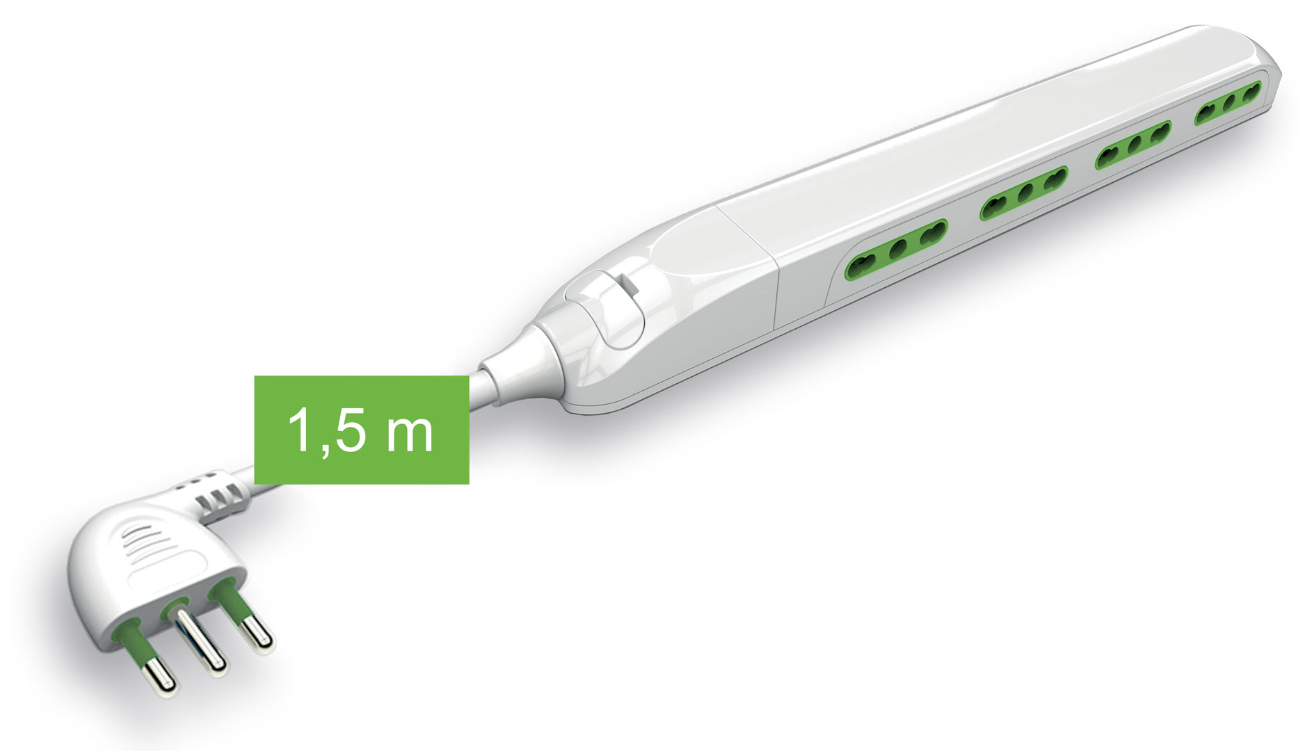 MULTIPR.SLIM 4 POSTI BIPASSO C/CAVO SP.16A+T