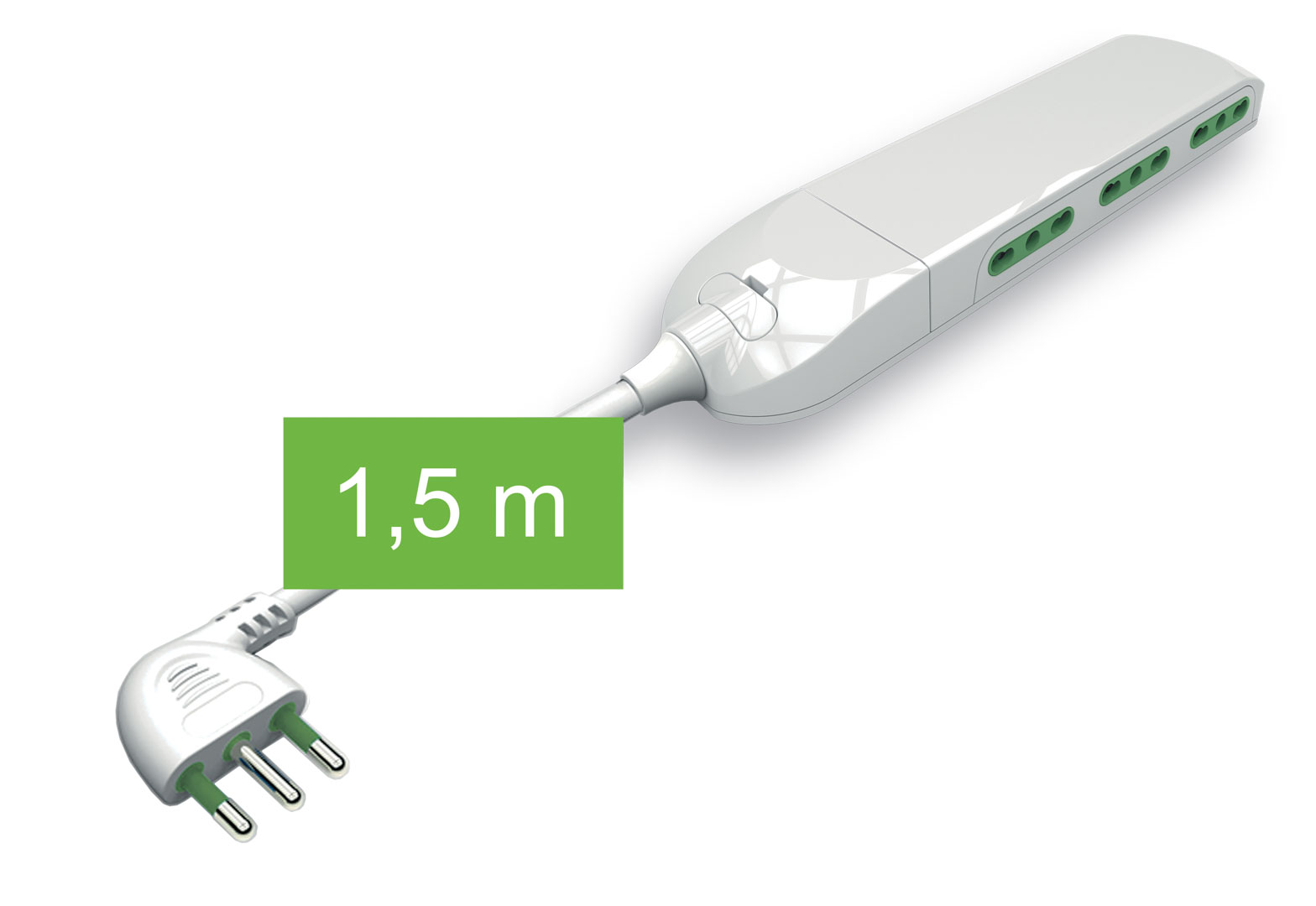 MULTIPR.SLIM 6 POSTI BIPASSO C/CAVO SP.16A+T