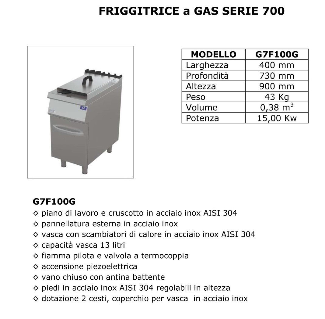 Friggitrice a gas serie 700