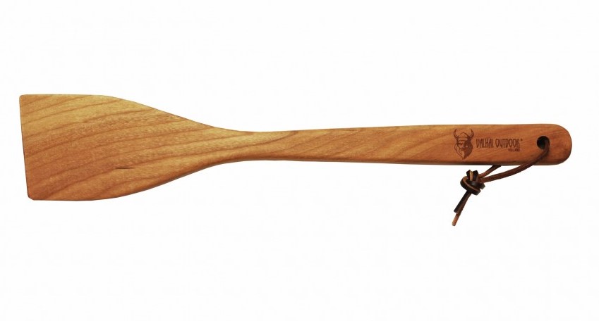 Spatola in legno di ciliegio con cordino in pelle