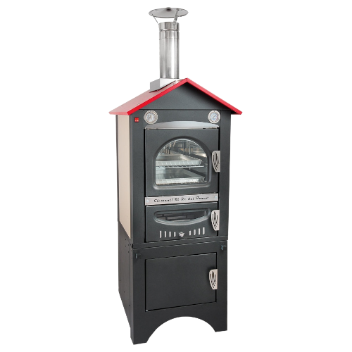 Forno a legna Smile Nero con Tetto Rosso - FSMILE