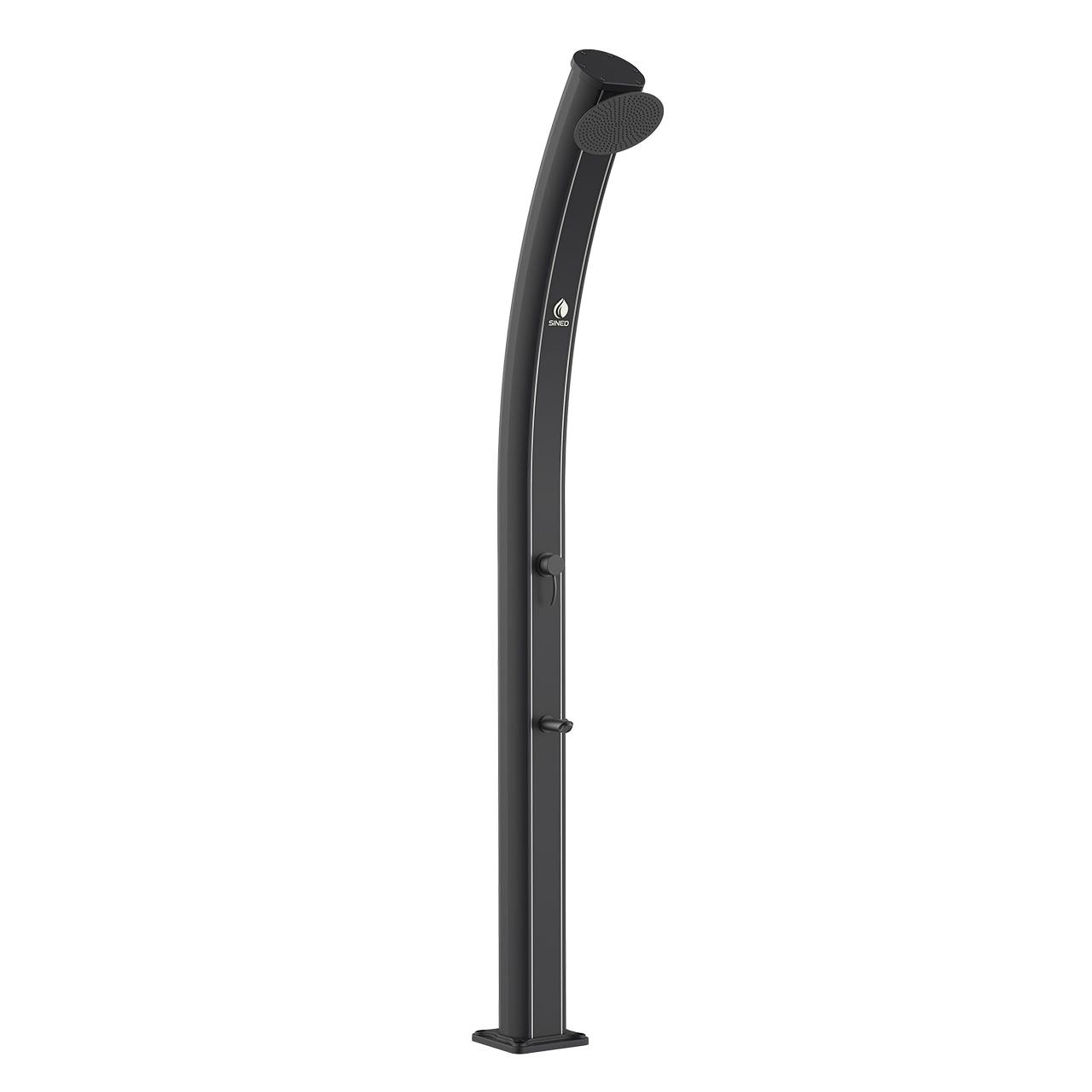 Doccia solare nera in alluminio Dafne