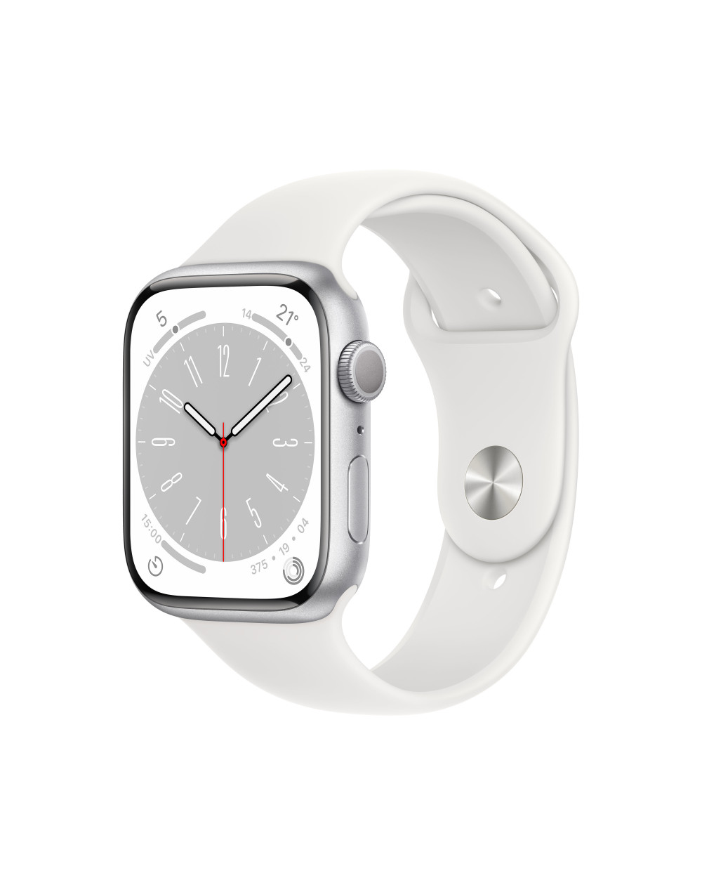 Apple Watch Serie 8 45mm MN6N3TYA Silver Aluminium Case White Sport Band