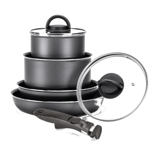 Batteria pentole 6 pz + Manico rem.