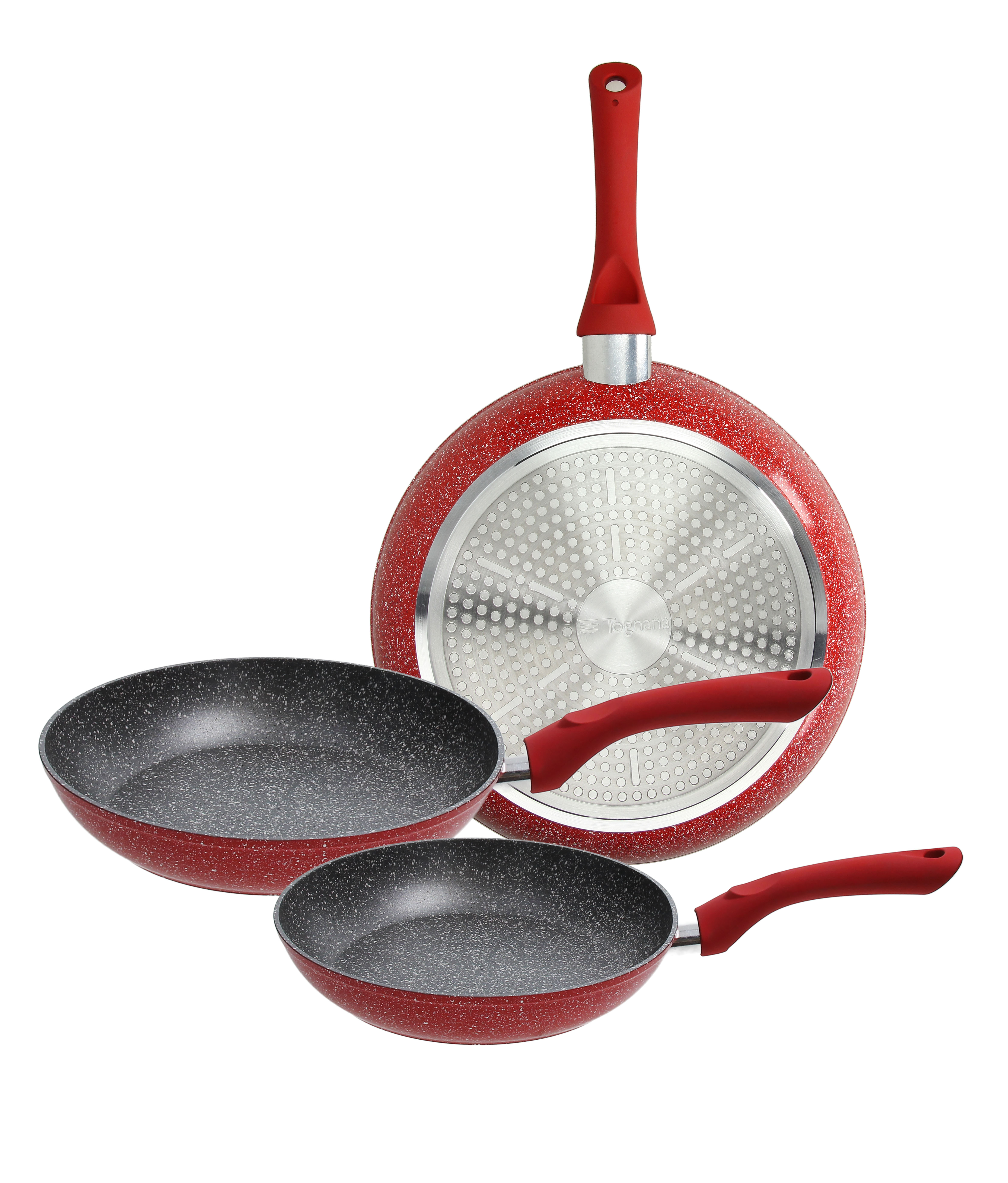 SET 3 PADELLE CM 20/24/28 GRANCUCINA RED STON