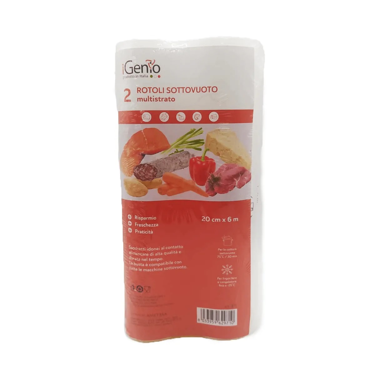 I-GENIO ROTOLO GOFFRATO PER SOTTOVUOTO  30CMX6M