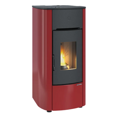 Stufa a pellet ermetica ventilata ANGELICA Bordeaux - 1295001
